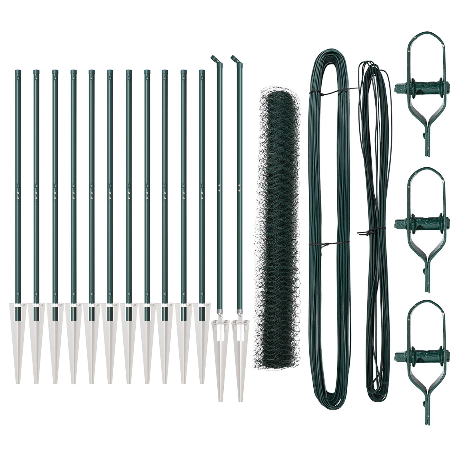 Zaun Set Set aus 2 Grün Stahl 25 x 1,2 m Langlebig Zaun Set