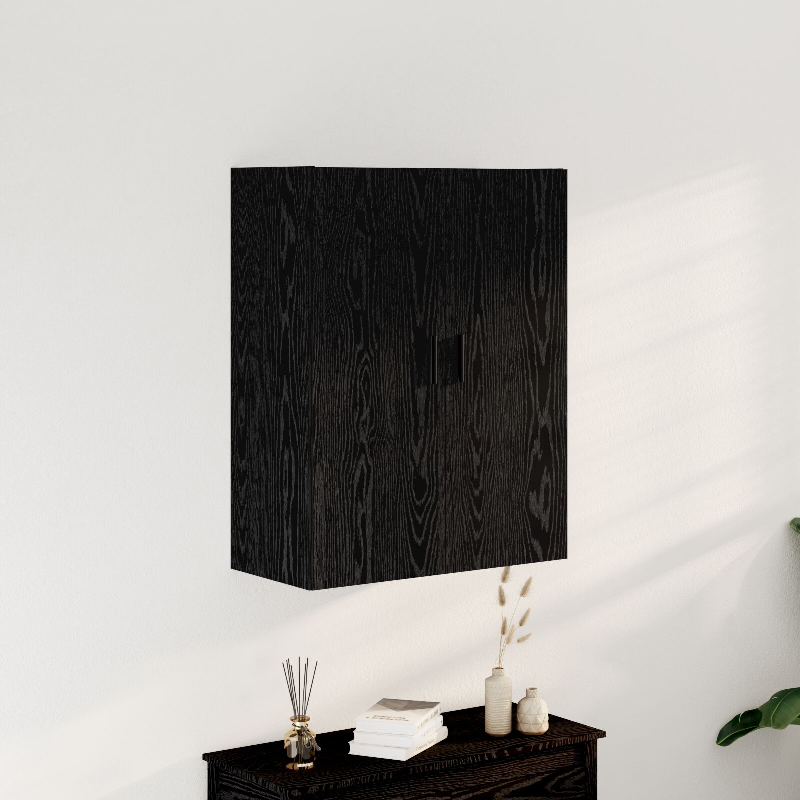 vidaXL Wandregal Schwarze Eiche 69,5x34x90 cm Holzwerkstoff