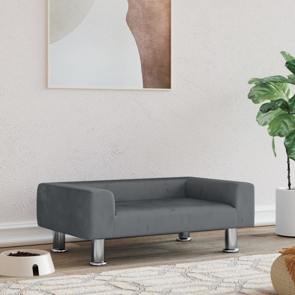 Hundebett Dunkelgrau 70x45x26,5 cm Samt Hundebett Dunkelgrau 70x45x26,5 cm Samt