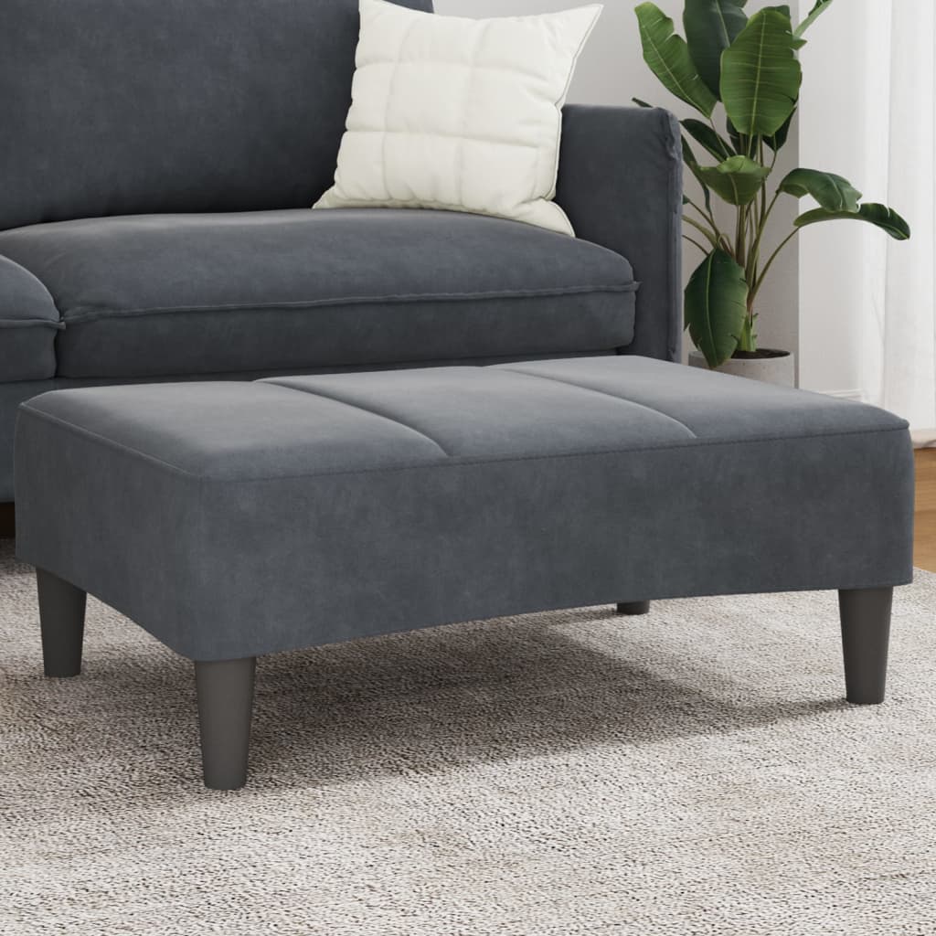 Fußhocker Dunkelgrau 77x55x31 cm Samt Fußhocker Dunkelgrau 77x55x31 cm Samt