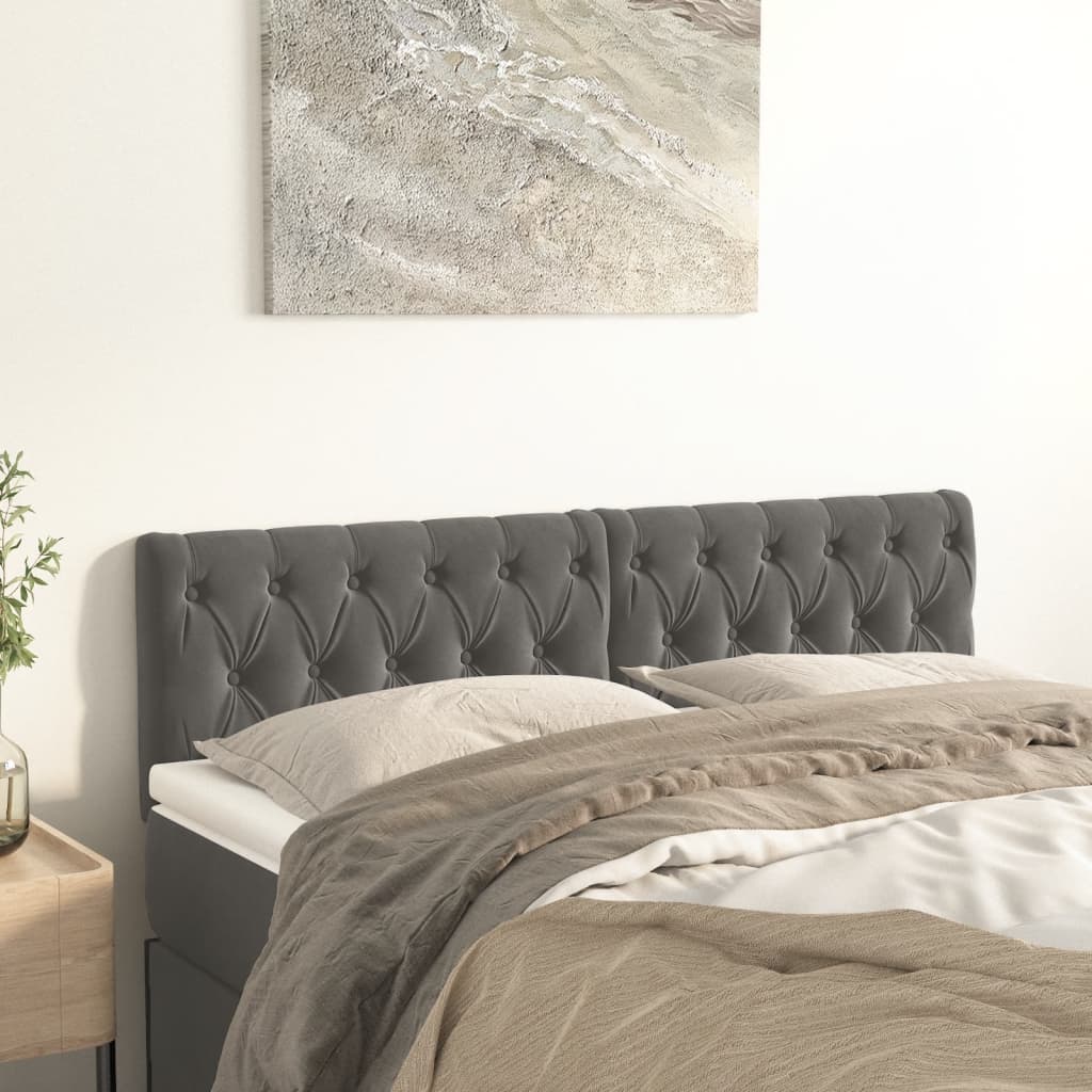 Kopfteile 2 Stk. Dunkelgrau 72x7x78/88 cm Samt Kopfteile 2 Stk. Dunkelgrau 72x7x78/88 cm Samt