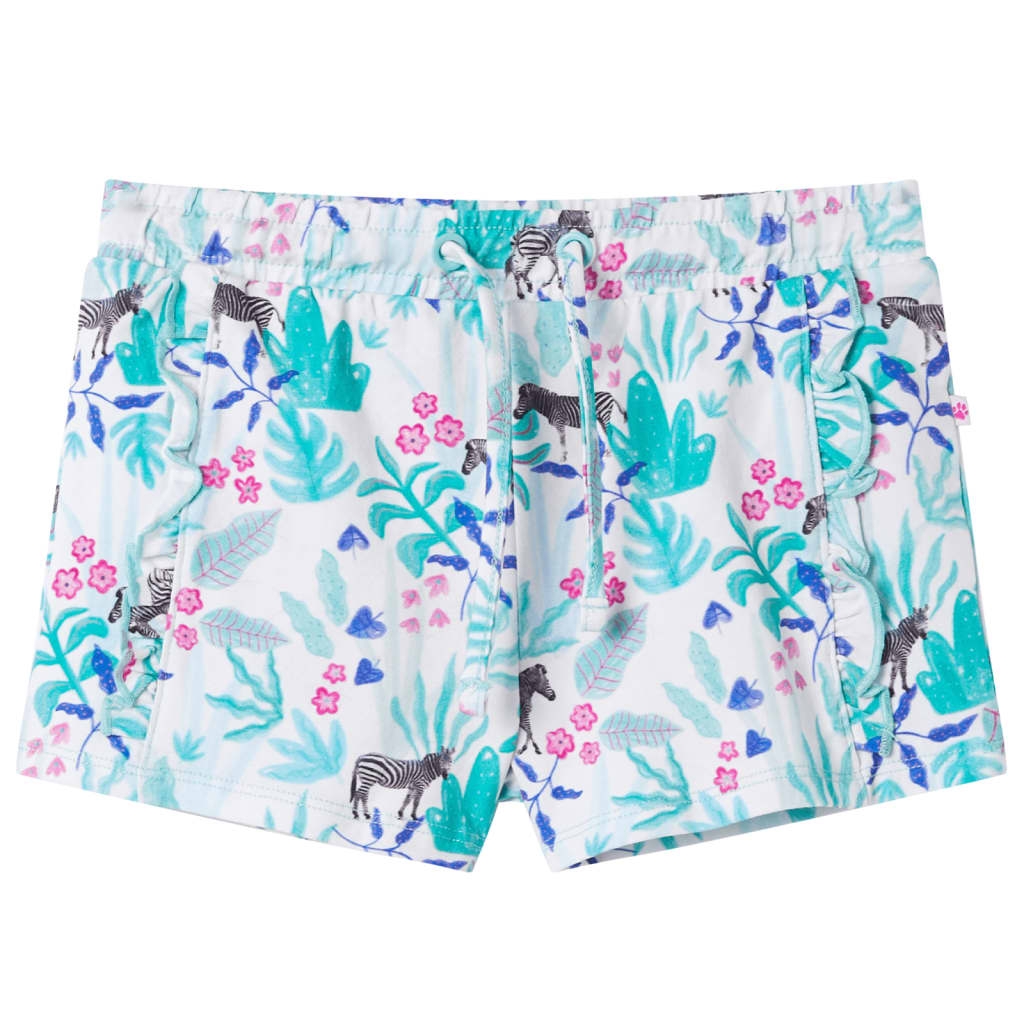 Kindershorts mit Kordelzug Ecru und Dunkles Minzgrün 104