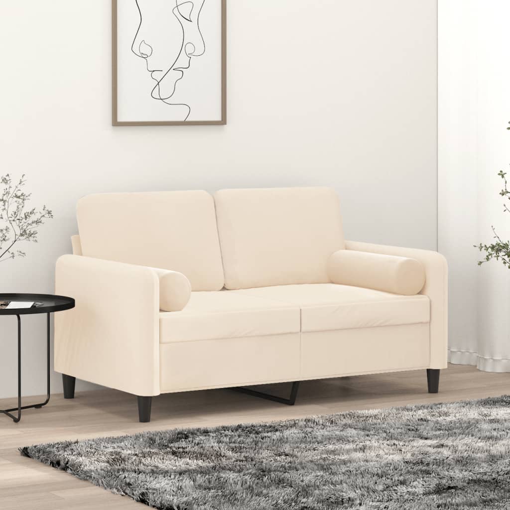 Zierkissen 2 Stk. Creme Ø15x50 cm Samt Zierkissen 2 Stk. Creme Ø15x50 cm Samt