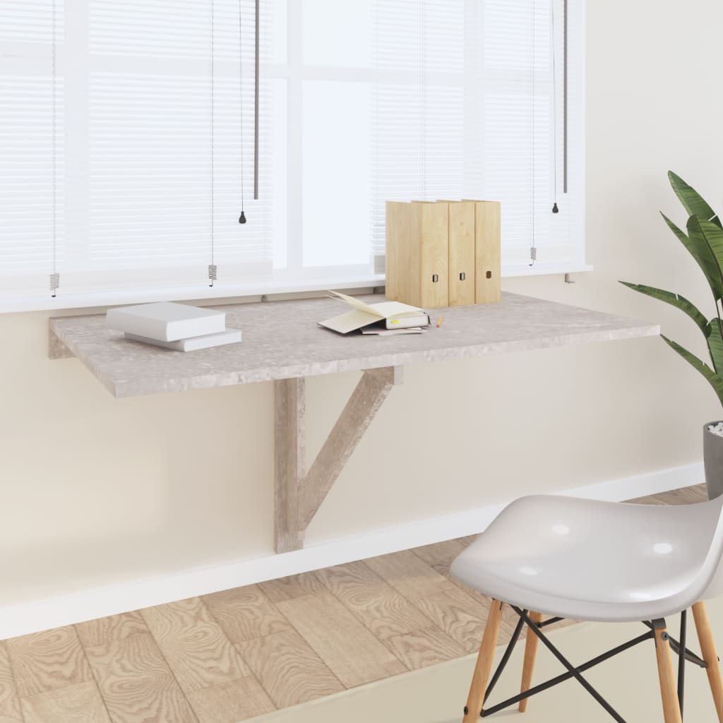 Wand-Klapptisch Betongrau 100x60x56 cm Holzwerkstoff Wand-Klapptisch Betongrau 100x60x56 cm Holzwerkstoff
