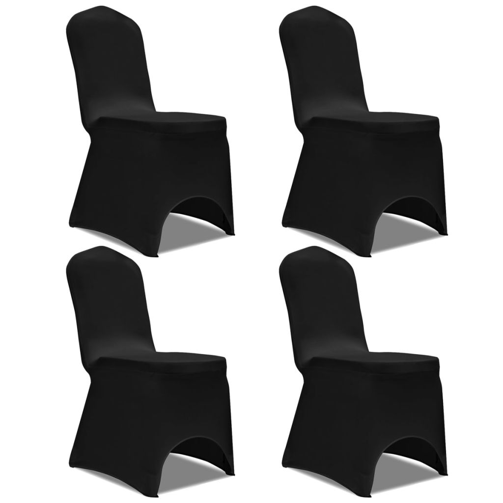 Stretch Stuhlbezug 4 Stück Schwarz Stretch Stuhlbezug 4 Stück Schwarz
