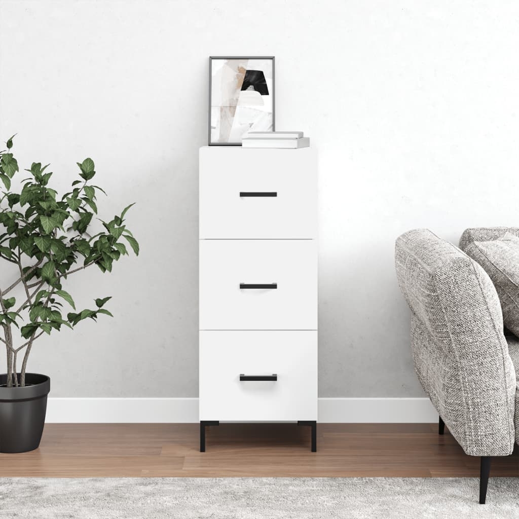 Sideboard Weiß 34,5x34x90 cm Holzwerkstoff Sideboard Weiß 34,5x34x90 cm Holzwerkstoff