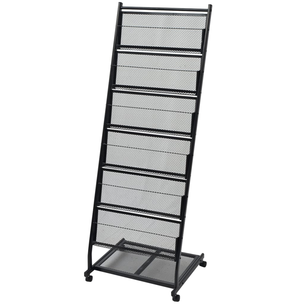 Zeitschriftenständer 47,5×43×133 cm Schwarz A4 Zeitschriftenständer 47,5×43×133 cm Schwarz A4