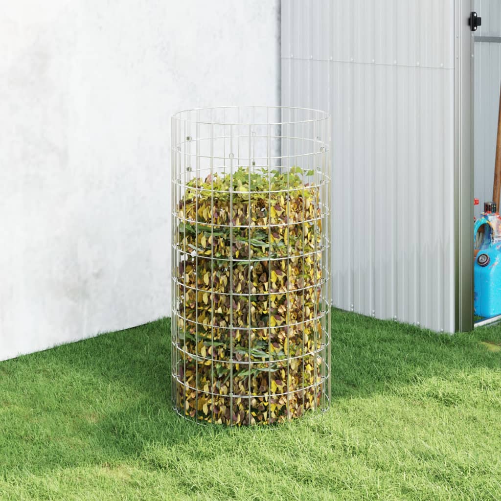 Gartenkomposter Ø50x100 cm Verzinkter Stahl Gartenkomposter Ø50x100 cm Verzinkter Stahl
