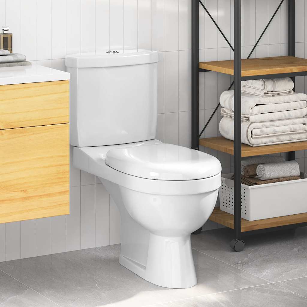 Toilette mit Spülkasten Weiß Toilette mit Spülkasten Weiß