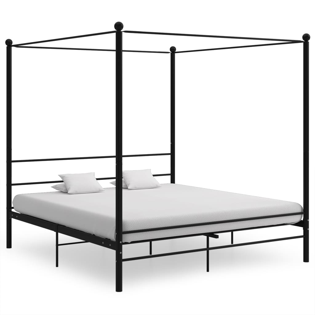 Himmelbett Schwarz Metall 180x200 cm Himmelbett Schwarz Metall 180x200 cm