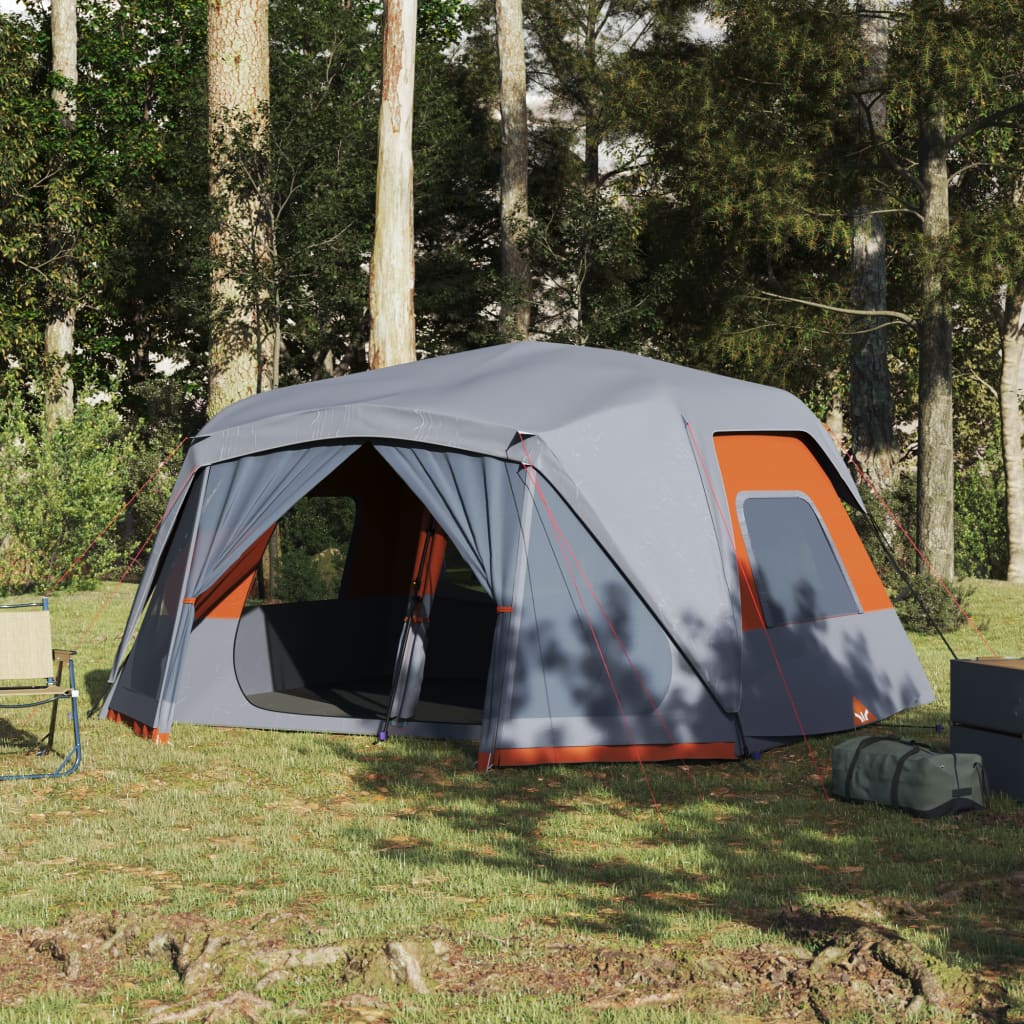 Campingzelt 10 Personen Grau und Orange Wasserfest
