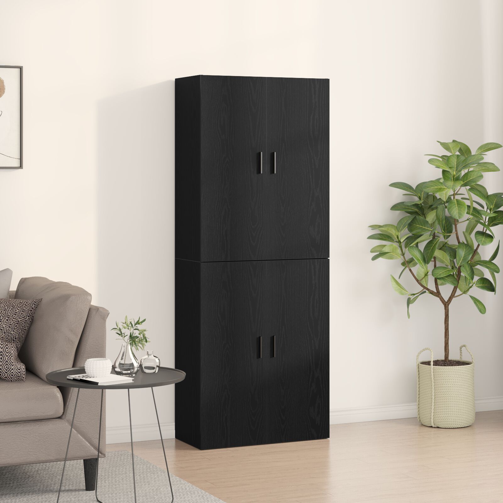 vidaXL Cabinets 2 Stück Schwarz Eiche 69,5x34x180 cm Holzwerkstoff