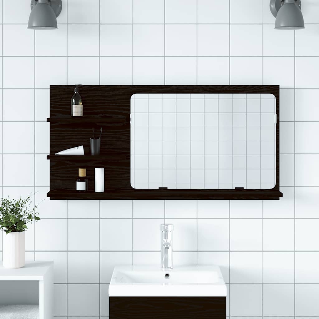 Badezimmer-Spiegelschrank Schwarze Eiche 90 x 11 x 45 cm Holzwerkstoff Badezimmer-Spiegelschrank Schwarze Eiche 90 x 11 x 45 cm Holzwerkstoff