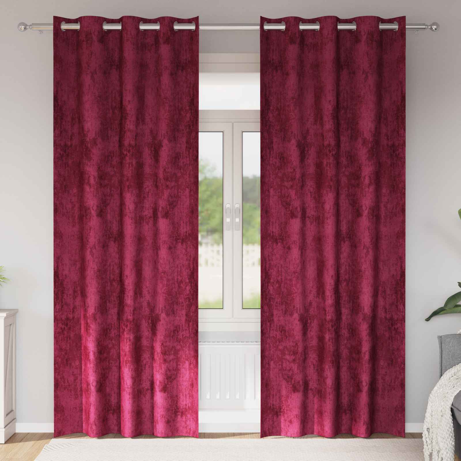 Velvet Vorhänge 2 Stück mit Ösen Burgunderrot 260x140 cm Velvet Vorhänge 2 Stück mit Ösen Burgunderrot 260x140 cm