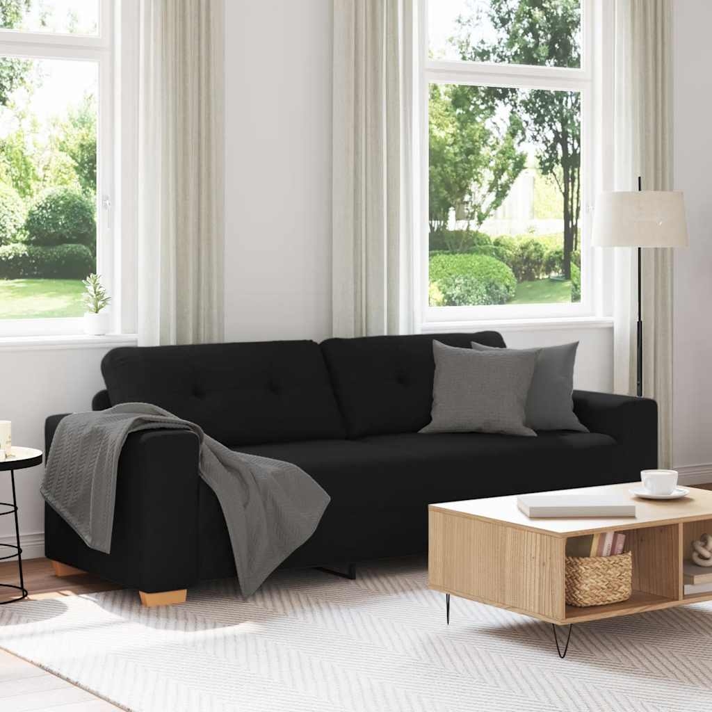 3-Sitzer-Sofa Schwarz 180 cm Stoff 3-Sitzer-Sofa Schwarz 180 cm Stoff