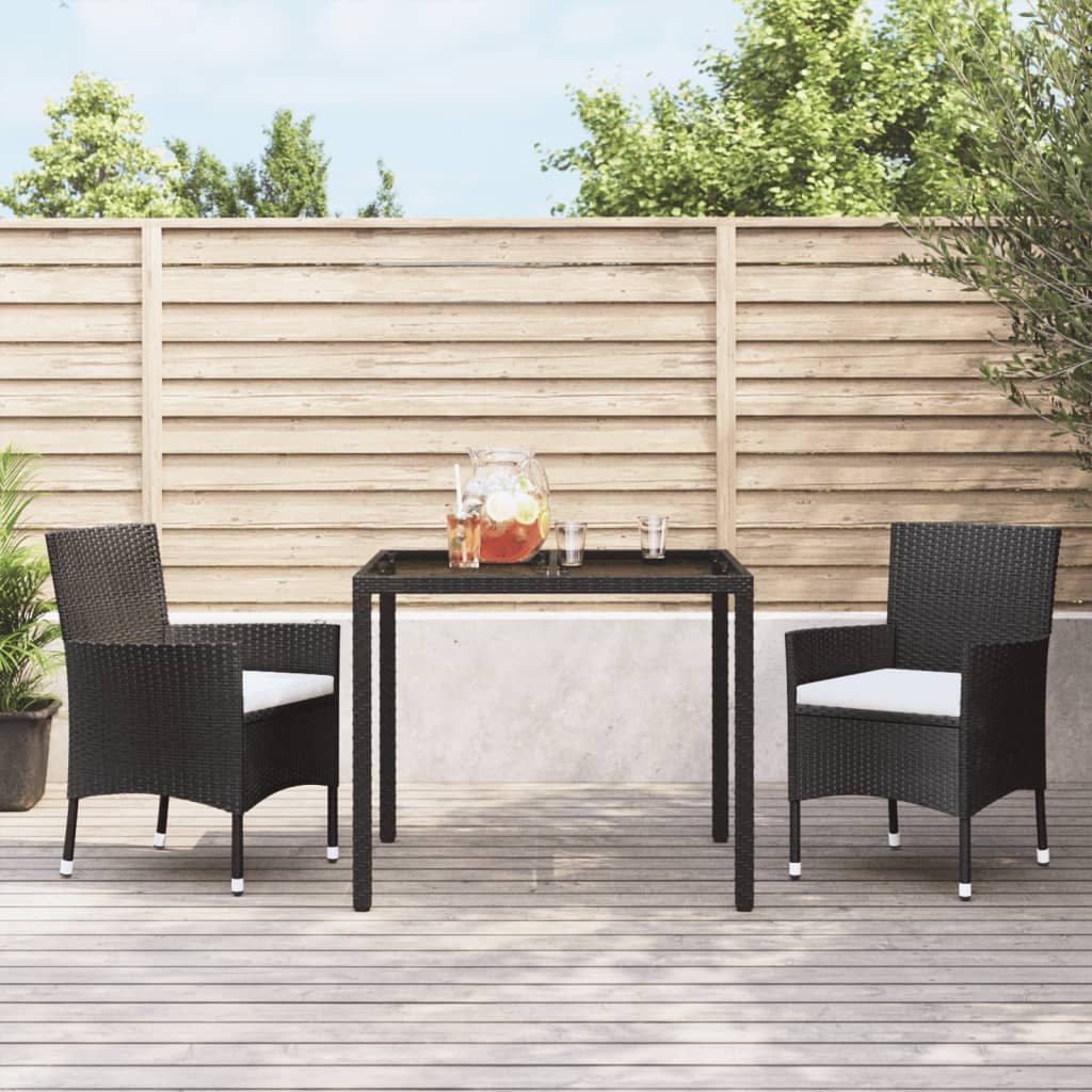 Gartenstühle mit Kissen 2 Stk. Schwarz Poly Rattan (nur UK/IE/FI/NO) Gartenstühle mit Kissen 2 Stk. Schwarz Poly Rattan (nur UK/IE/FI/NO)