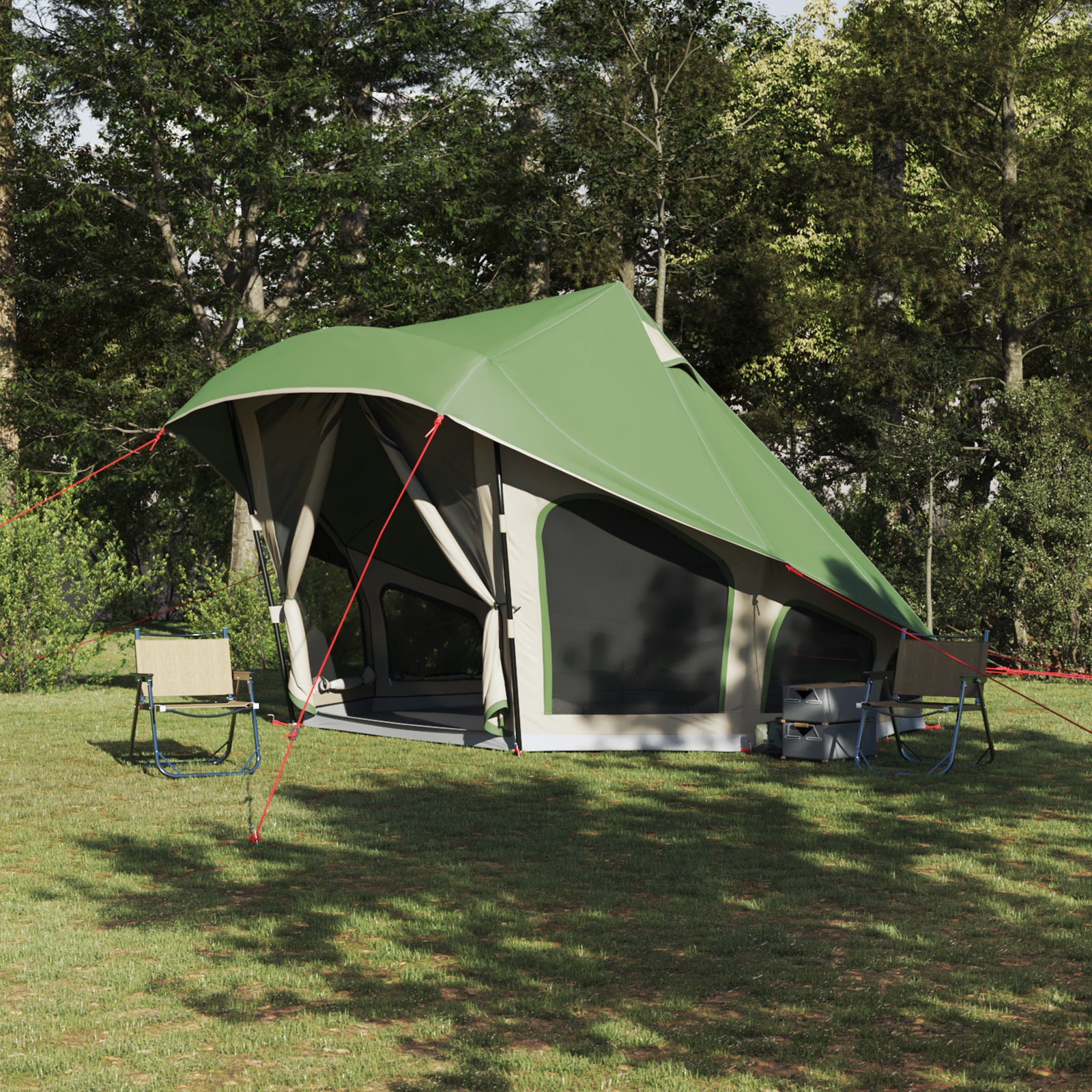 Familienzelt Tipi Grün für 10 Personen, wasserdicht Familienzelt Tipi Grün für 10 Personen, wasserdicht