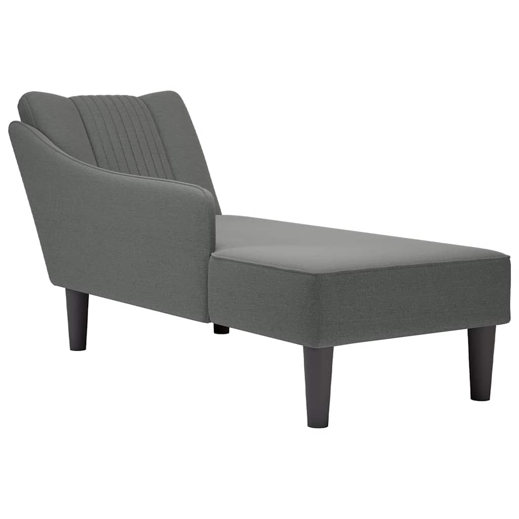Chaiselongue mit Rechter Armlehne Dunkelgrau Stoff Chaiselongue mit Rechter Armlehne Dunkelgrau Stoff