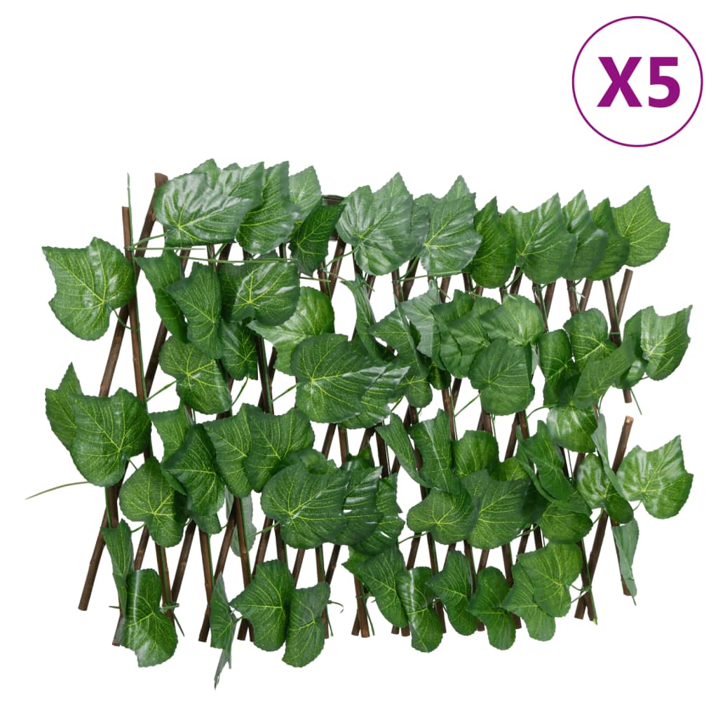 Rankgitter mit Künstlichem Weinlaub 5 Stk. Erweiterbar 180x20cm Rankgitter mit Künstlichem Weinlaub 5 Stk. Erweiterbar 180x20cm