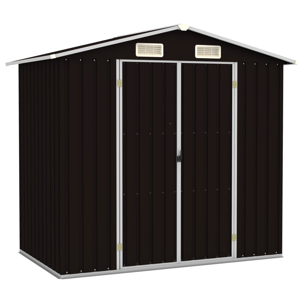 Gerätehaus Braun 205x129x183 cm Verzinkter Stahl Gerätehaus Braun 205x129x183 cm Verzinkter Stahl