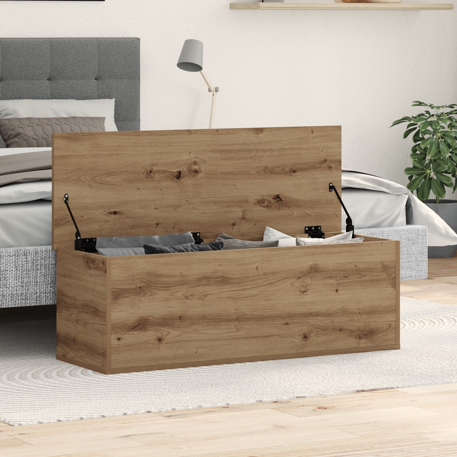 Aufbewahrungsbox Artisan Eiche 102x35x35 cm aus Holzwerkstoff Aufbewahrungsbox Artisan Eiche 102x35x35 cm aus Holzwerkstoff