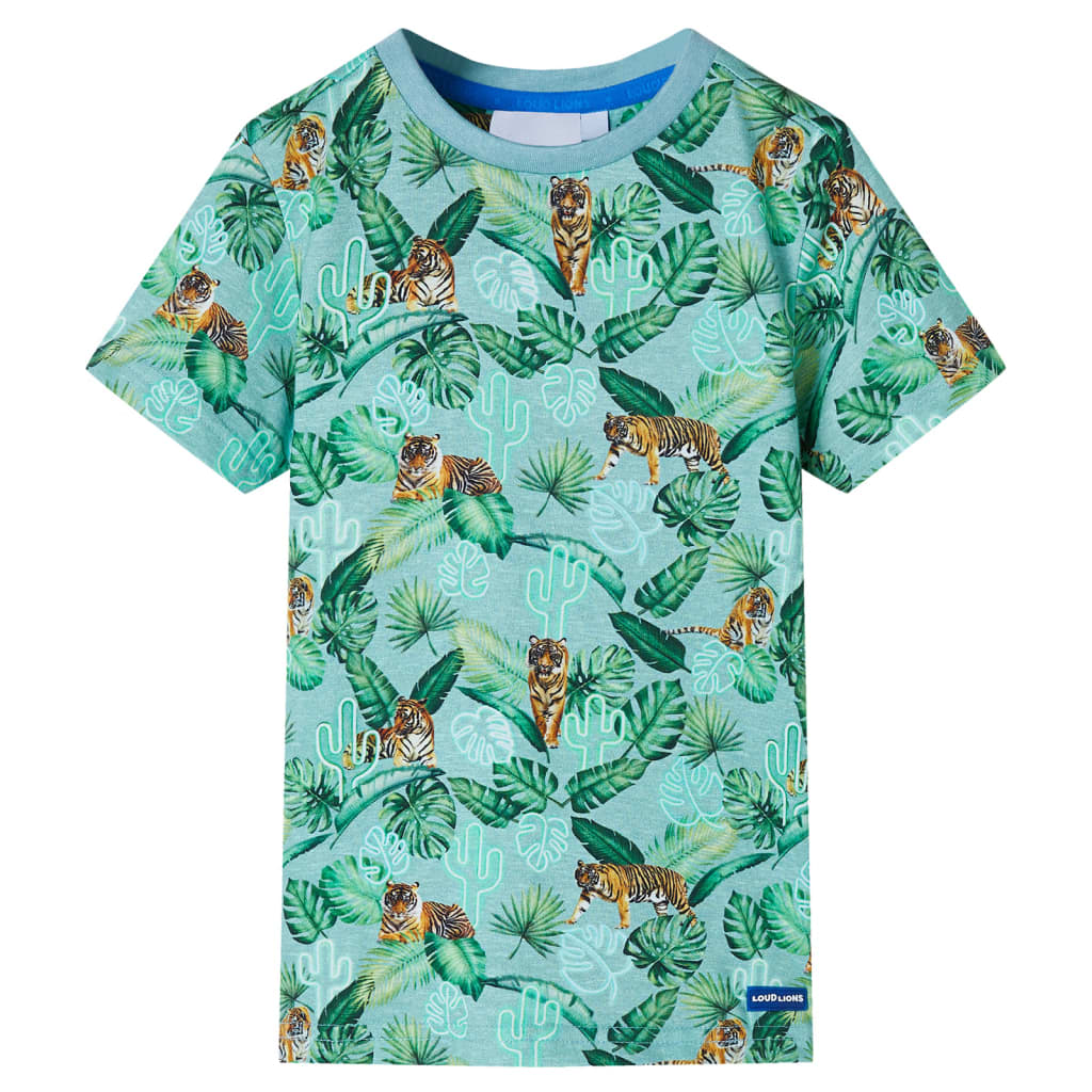 Kinder-T-Shirt Hellgrün Melange 128 Kinder-T-Shirt Hellgrün Melange 128
