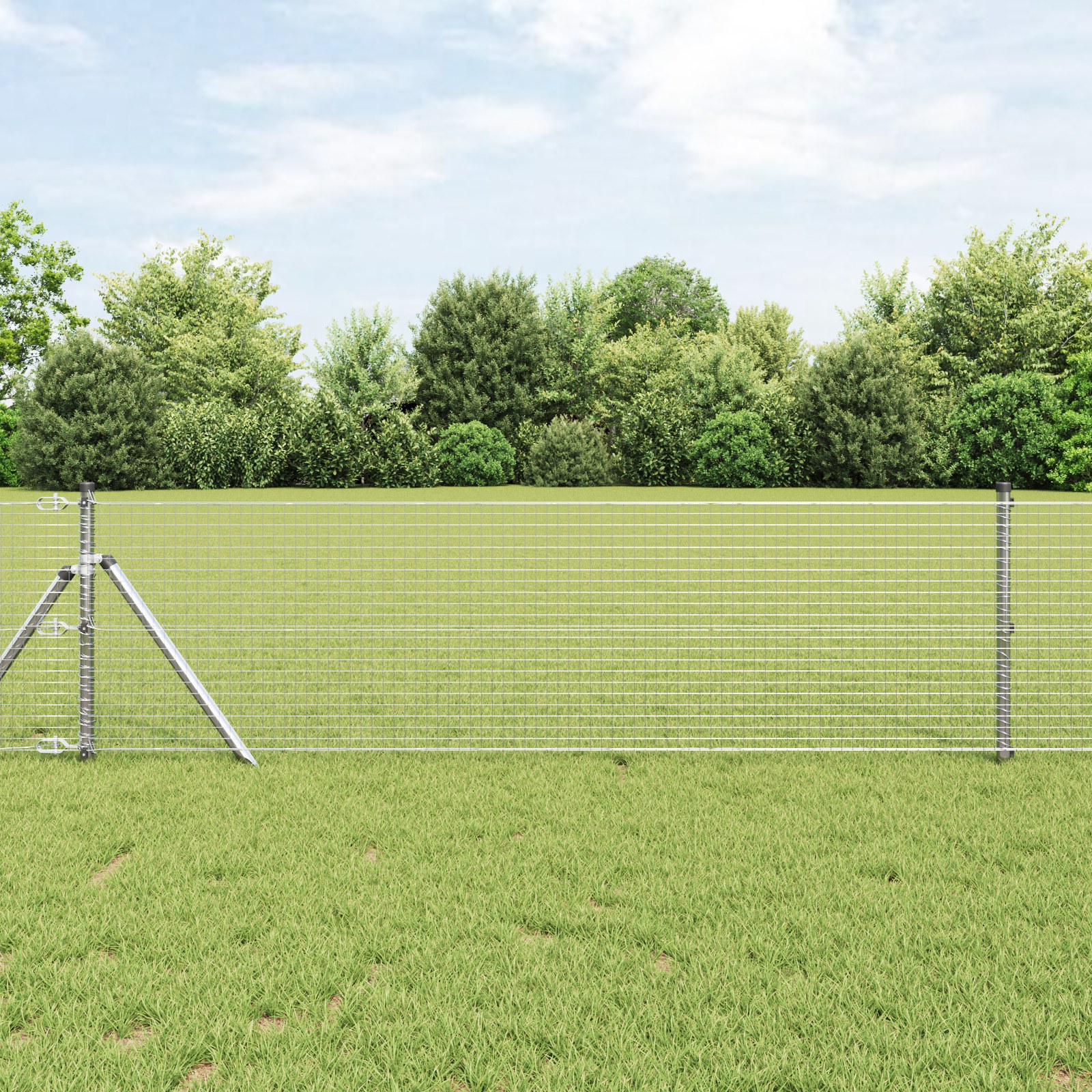 Zaunpaneel Geometrisch Silber 0,4 x 10 m Verzinkter Stahl Zaunpaneel Geometrisch Silber 0,4 x 10 m Verzinkter Stahl