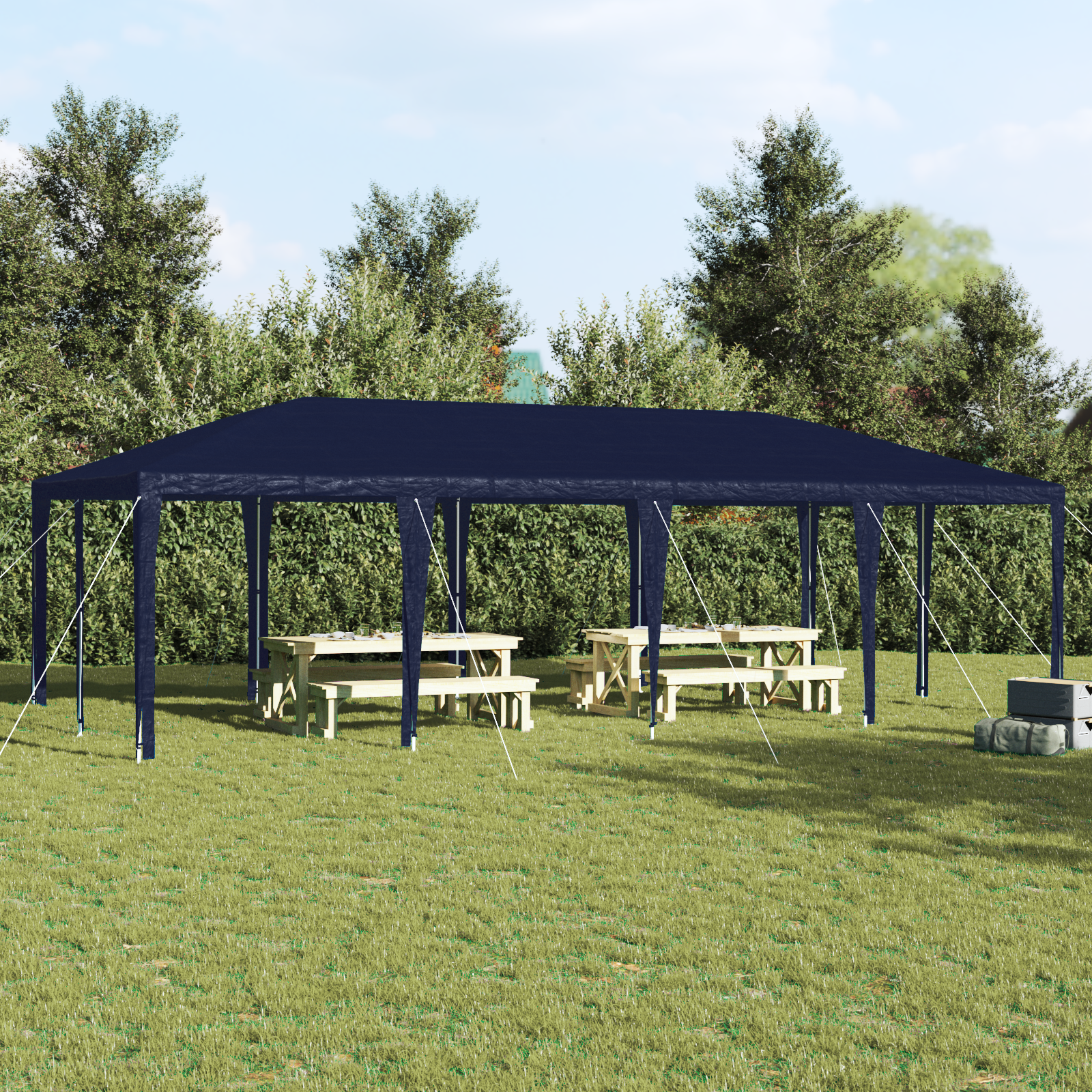 Party Zelt Blau 8x4 m PE Party Zelt Blau 8x4 m PE