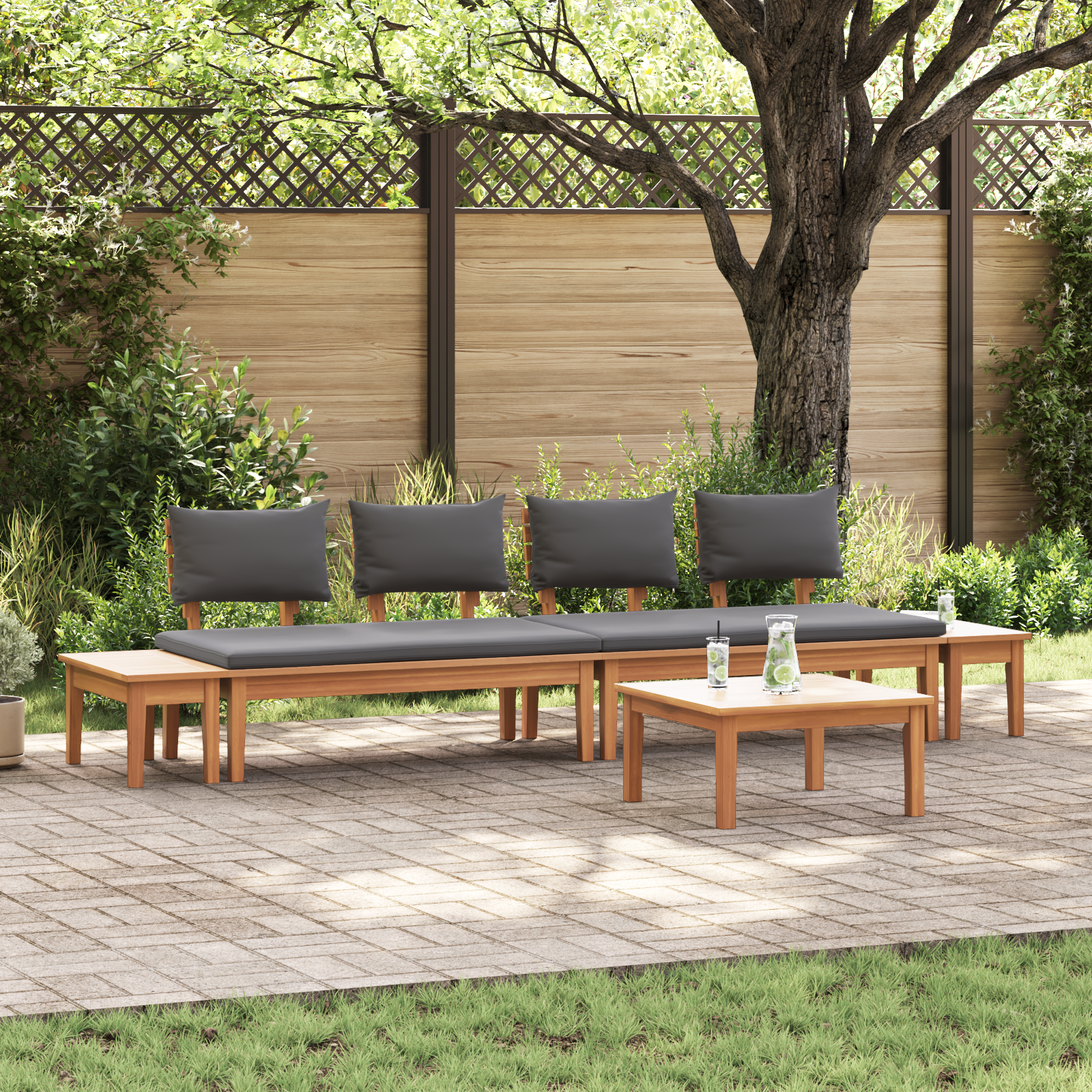 5-teiliges Garten Essgruppe Massivholz Teak 5-teiliges Garten Essgruppe Massivholz Teak
