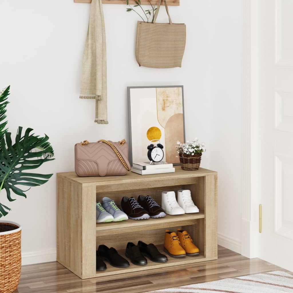 Schuhregal Sonoma-Eiche 75x35x45 cm Holzwerkstoff Schuhregal Sonoma-Eiche 75x35x45 cm Holzwerkstoff