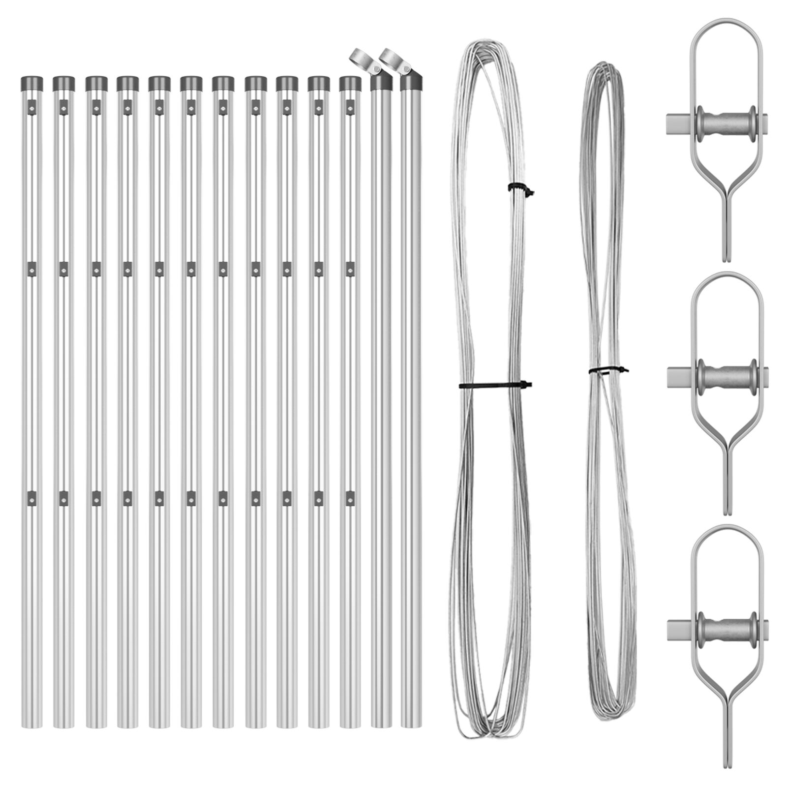 Zaunpfosten 13 Stück Ø32 mm 80 cm verzinkter Stahl