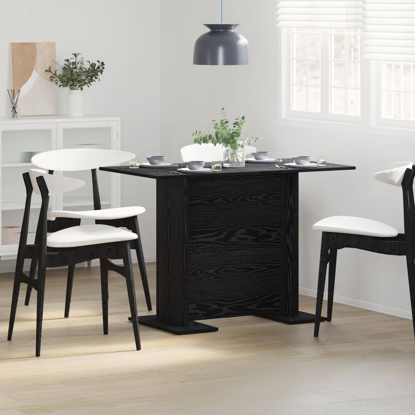vidaXL Esstisch Schwarz Eiche 110x60x75 cm Holzwerkstoff vidaXL Esstisch Schwarz Eiche 110x60x75 cm Holzwerkstoff