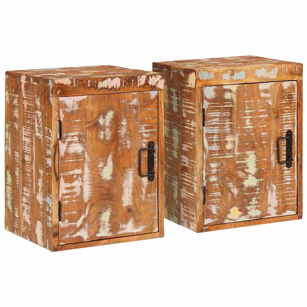 Nachttisch 2 pcs Braun 35 x 33 x 48 cm Massivholz recycelt