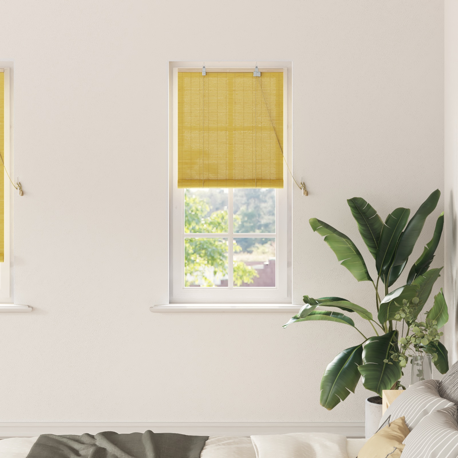 Fensterjalousien und -schattierungen Gelb 60 x 220 cm Bambus