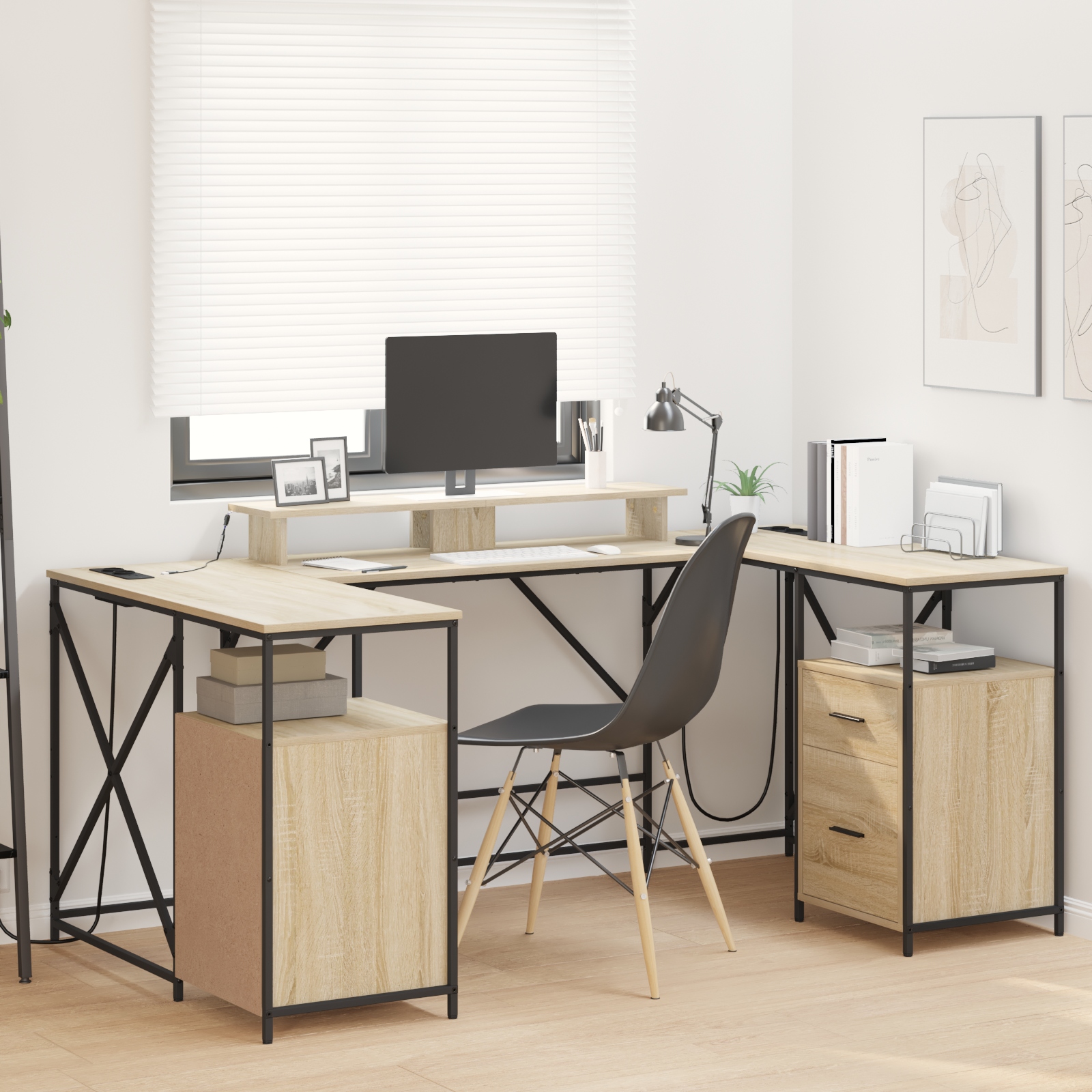 Schreibtisch Sonoma Eiche 182 x 101 x 87,5 cm Holzwerkstoff Schreibtisch Sonoma Eiche 182 x 101 x 87,5 cm Holzwerkstoff