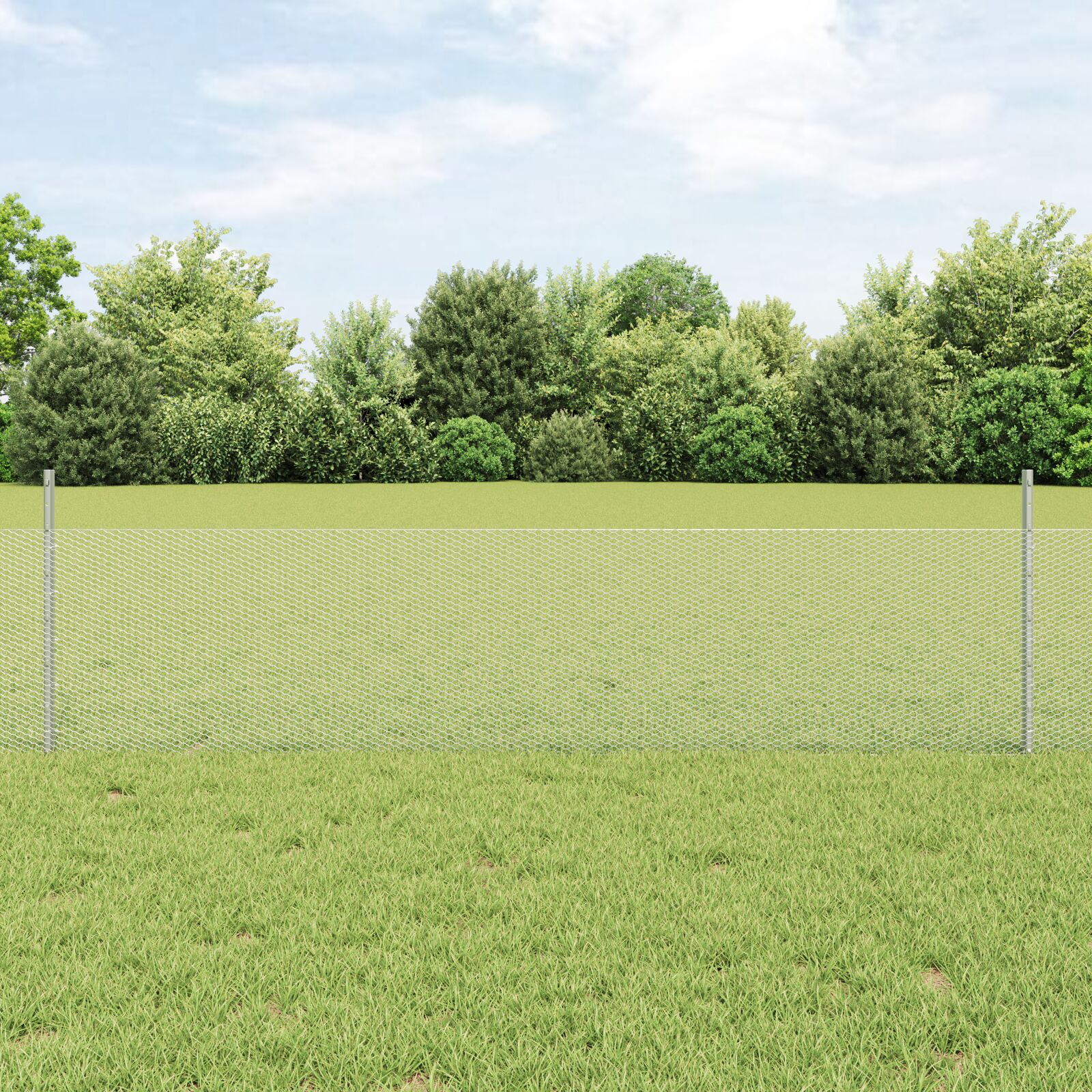 Gartenzaun-Set Set aus 2 Verzinkter Stahl Groß Langlebig