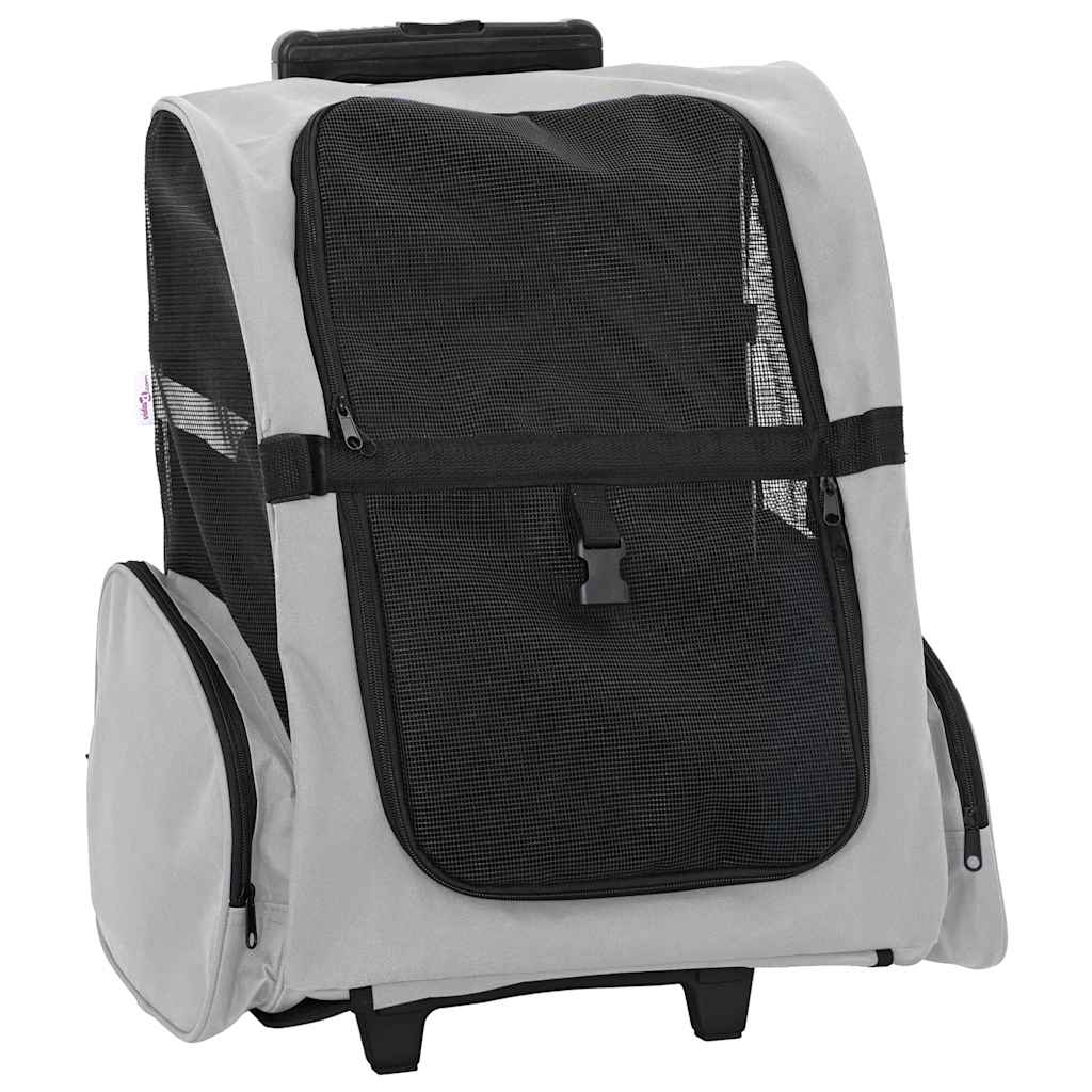 Trolley für Haustiere 3-in-1 Grau 48x32x57 cm cm Oxford-Gewebe Trolley für Haustiere 3-in-1 Grau 48x32x57 cm cm Oxford-Gewebe