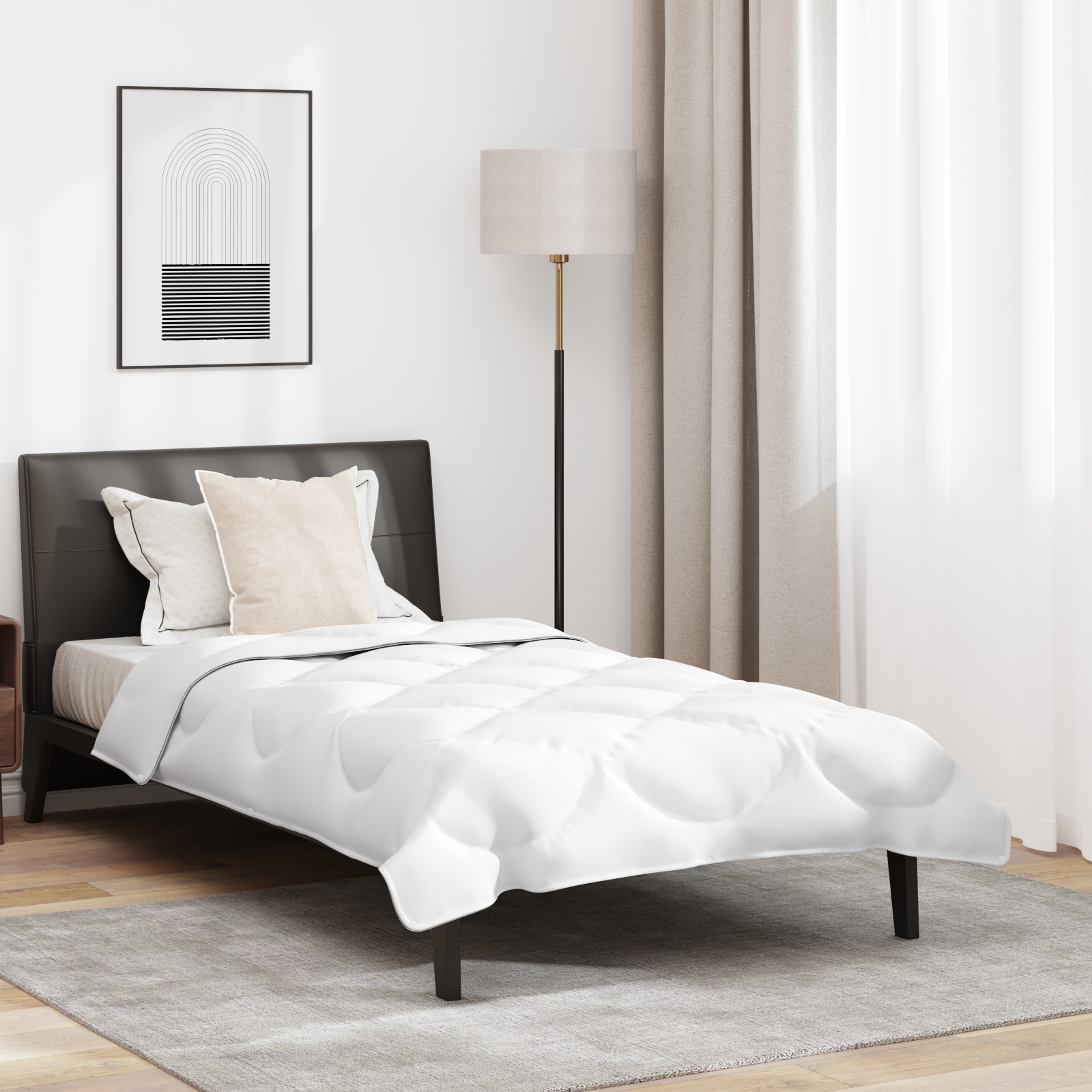 2-in-1 Bettdecke mit Kissen 2 pcs Weiß 155 x 220 cm Mikrofaser