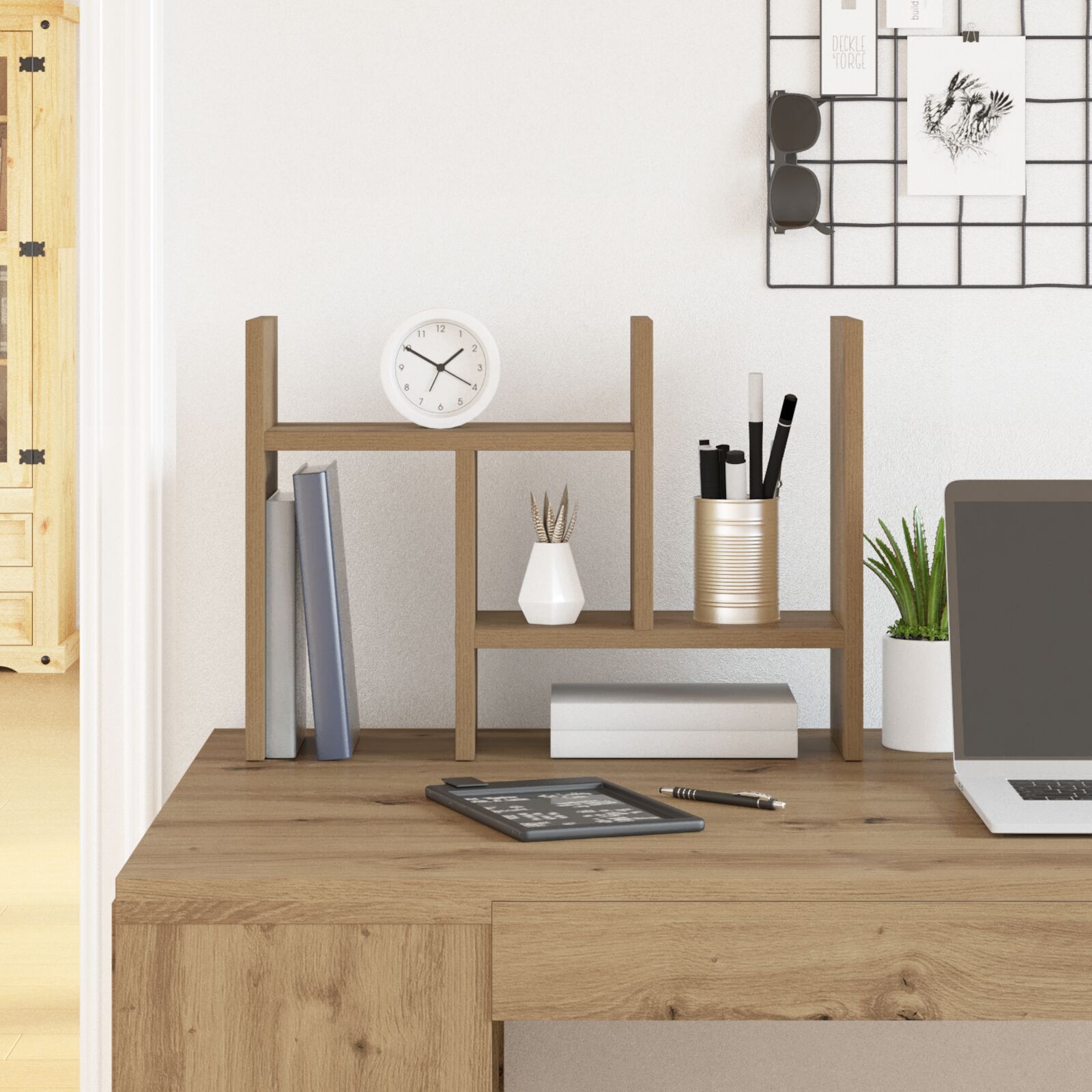 Schreibtisch Organizer Eichenholz 34.5x15.5x35.5 cm Holz Schreibtisch Organizer Eichenholz 34.5x15.5x35.5 cm Holz