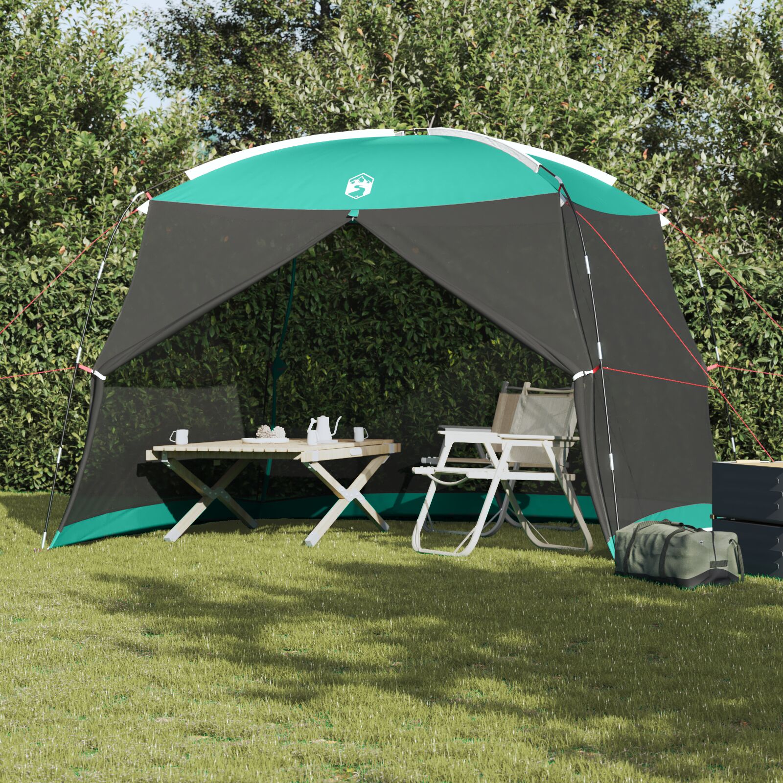 vidaXL Camping Moskito-Netz mit Tür Grün für 4 Personen Wasserdicht