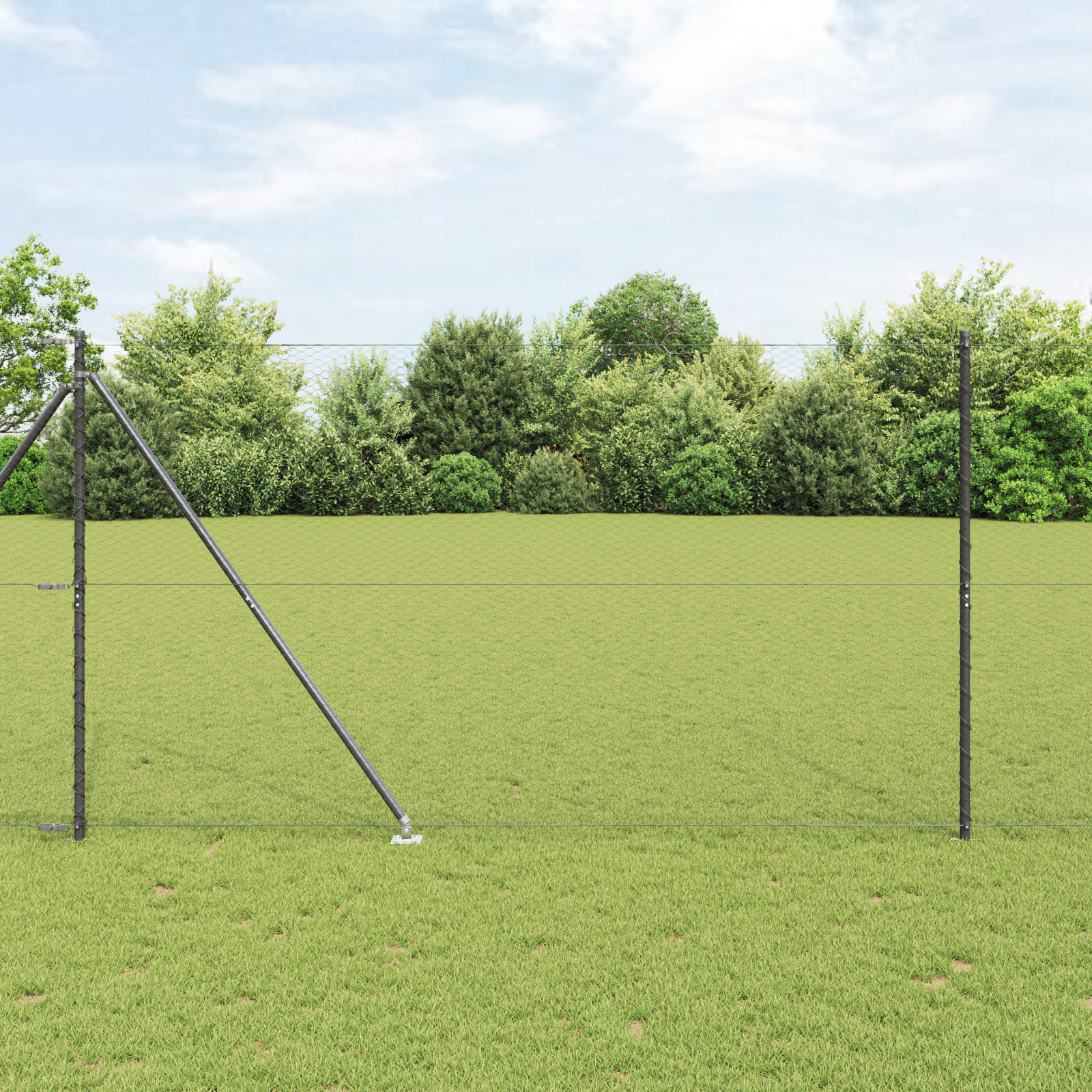 Hexagonzaun Grau 1,5x10 m Stahl