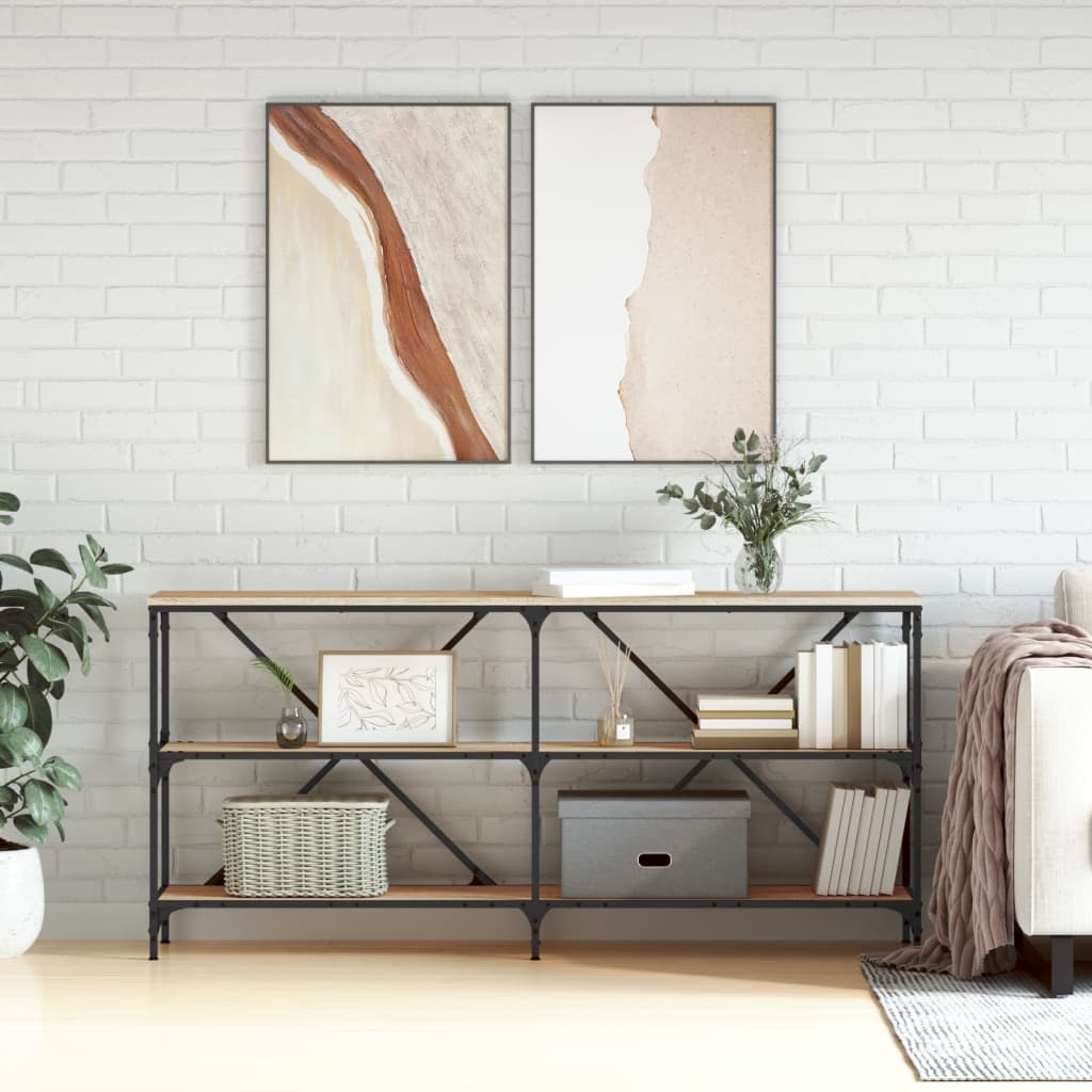Konsolentisch Sonoma-Eiche 160x30x75 cm Holzwerkstoff und Eisen Konsolentisch Sonoma-Eiche 160x30x75 cm Holzwerkstoff und Eisen