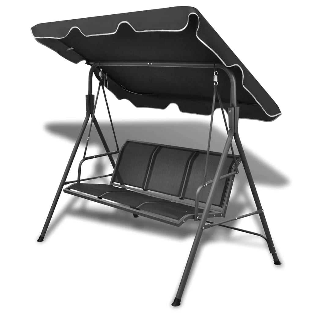 Hollywoodschaukel mit Dach Schwarz Hollywoodschaukel mit Dach Schwarz