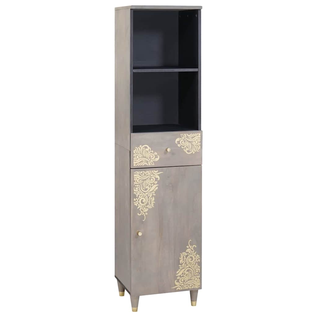 Sideboard Grau 38 x 33,5 x 160 cm Massivholz Mango