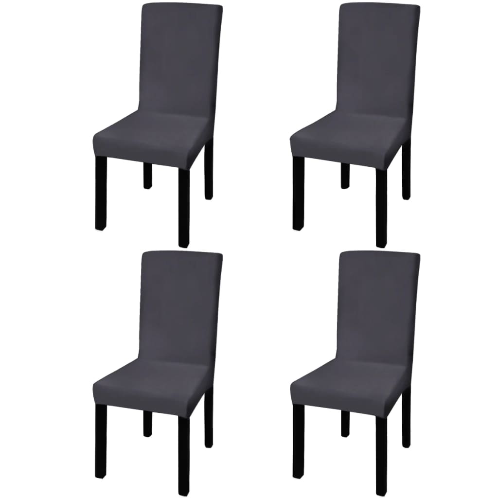 Stretch-Stuhlhussen Gerade 4 Stk. Anthrazit Stretch-Stuhlhussen Gerade 4 Stk. Anthrazit
