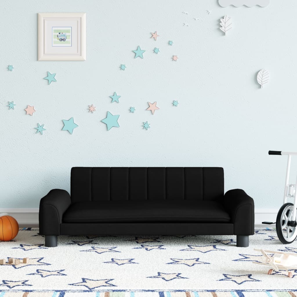 Kindersofa Schwarz 90x53x30 cm Stoff Kindersofa Schwarz 90x53x30 cm Stoff