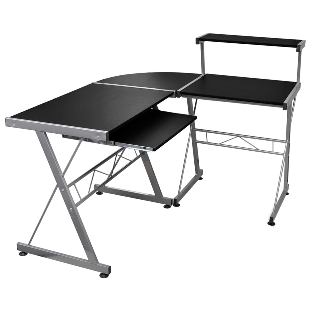 Eck-Computertisch Schwarz 132x112x99 cm Holzwerkstoff Eck-Computertisch Schwarz 132x112x99 cm Holzwerkstoff