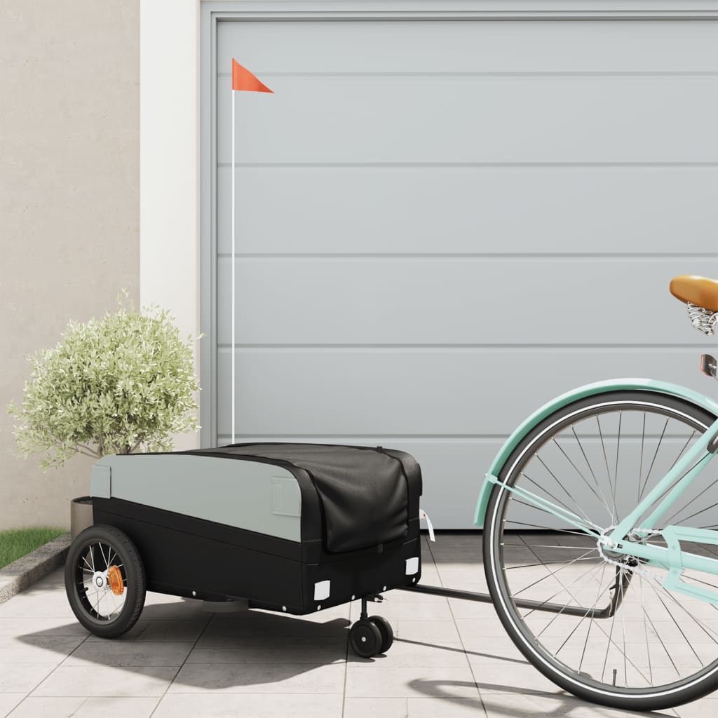 Fahrradanhänger Schwarz 30 kg Eisen Fahrradanhänger Schwarz 30 kg Eisen