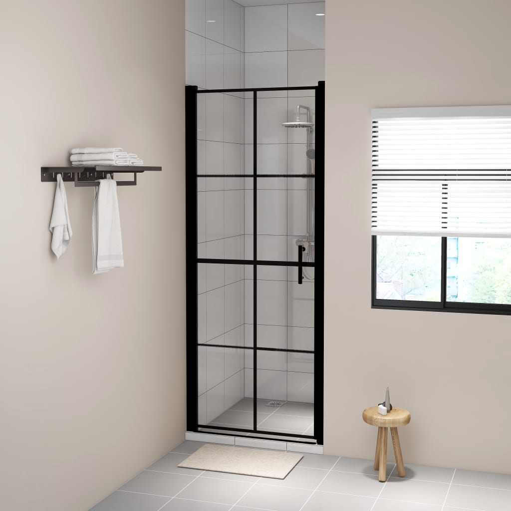 Duschtür Hartglas 81x195 cm Schwarz Duschtür Hartglas 81x195 cm Schwarz