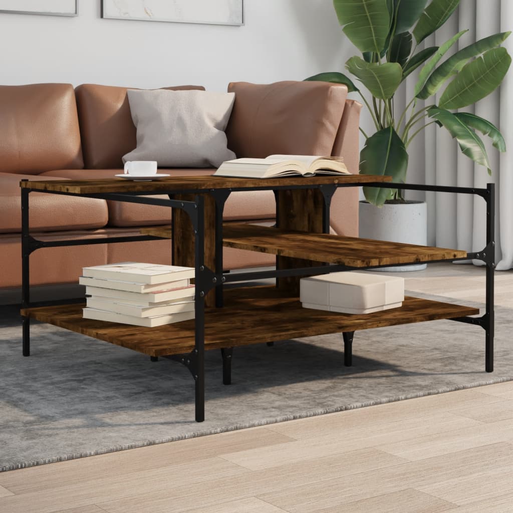Couchtisch Räuchereiche 100x100x48,5 cm Holzwerkstoff Couchtisch Räuchereiche 100x100x48,5 cm Holzwerkstoff
